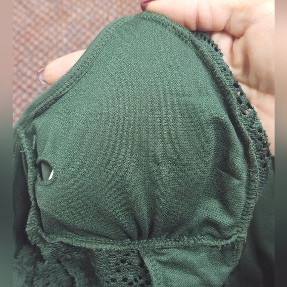 TiniBikini Olive Crochet Plunge One-Piece Swimsuit XS - Picture 5 of 8